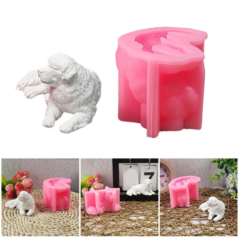 Inste 3D Tượng Động Vật Cho Chó Khuôn Silicon Xà Phòng Fondant Khuôn Silicon