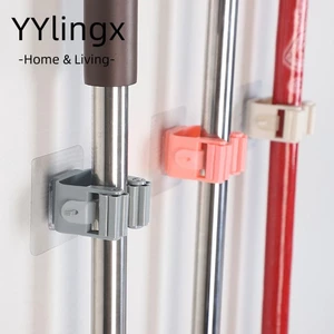 YYlingx Không đục lỗ Móc, Kệ phòng tắm Cây lau nhà Móc treo đa chức năng, Giá đỡ chổi chống đục lỗ tiện lợi Phòng tắm nhà bếp