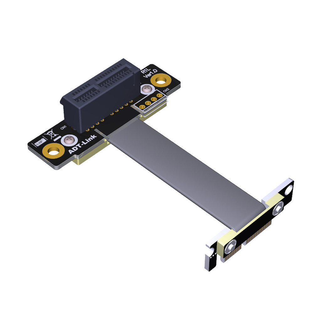 Jmt Dual 90 Độ Góc Phải PCIe 3.0 x1 đến x1 Cáp Nối Dài R11SL-TL 8G / bps Tốc Độ Cao PCI Express 1x Riser Card Ribbon Extender