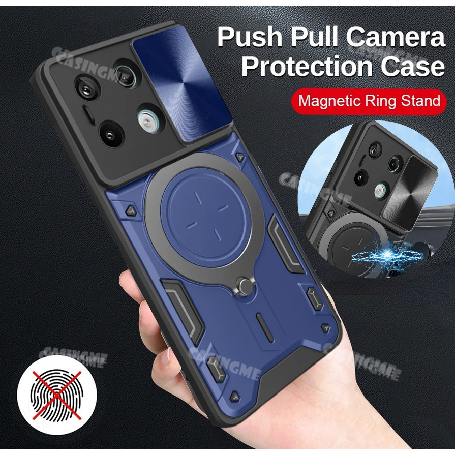 Redmi Note 13 2024 Giáp Chống Sốc Đẩy Kéo Camera Bảo Vệ Vỏ Cho Redmi Note 13 Note13 RedmiNote13 Pro 13Pro Plus + 4G 5G Ốp Lưng Xe Từ Vòng Vỏ Ốp lưng