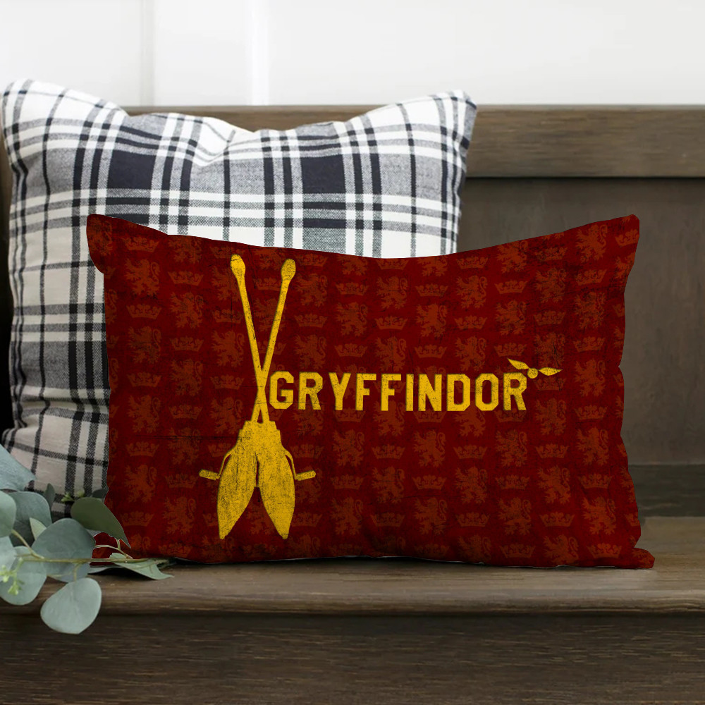 Harry Potter Houses Logo Vỏ Gối Hình Chữ Nhật In Hình Một Mặt Đệm Polyester Trang Trí Nhà Cửa Món Quà Tốt Nhất (Không Có Lõi)