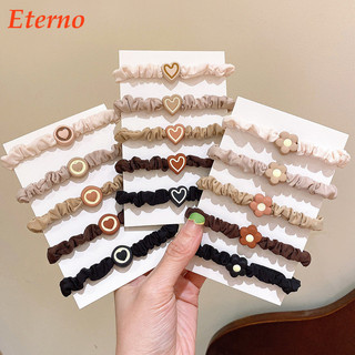 5 Cái / bộ Hoa Tóc Dây Thanh Lịch Đuôi Ngựa Giá Đỡ Dây Cao Su Co Giãn Băng Đô Quấn Tóc Phụ Kiện Tóc