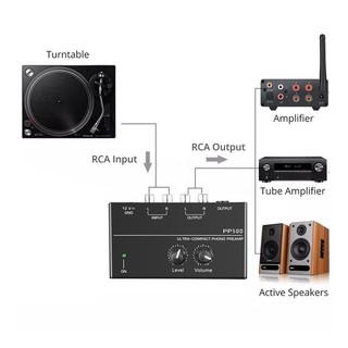 Bộ tiền khuếch đại Preamp Phono Preamp siêu nhỏ PP500 có điều khiển âm lượng phích cắm EU