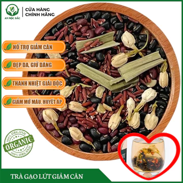 ✅[THƯỢNG HẠNG] Trà Gạo Lứt Giảm Cân gồm Gạo Lứt, Đậu Đen, Hoa Nhài, Cỏ Ngọt, Kỳ Tử, Đậu Đỏ, Lá Nếp - An Mộc Sắc Natural