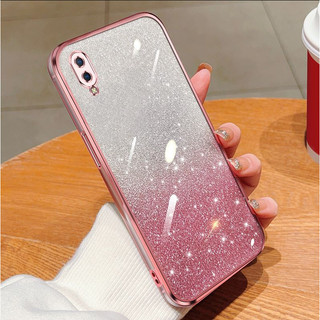 Ốp lưng Huawei y7pro2019 DUB-LX2 DUB-AL20 DUB-AL00 DUB-TL00 Vỏ điện thoại di động màu gradient flash bột mạ điện trong suốt mềm chống rơi ốp điện thoại