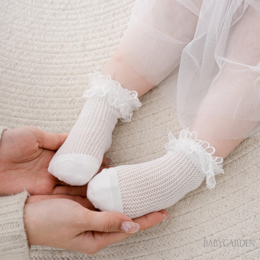 Baga-0-2 Tuổi Bé Gái Ruffle Tất Lưới Mềm Frilly Công Chúa Mỏng Mắt Cá Chân Tất Mùa Hè
