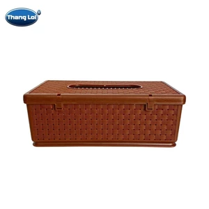 Hộp Đựng Giấy Ăn Bằng nhựa 067 Hình Chữ Nhật, kiểu mây đan Cho Nhà Hàng, Khách Sạn, Nhà Riêng aladanh-net-vn