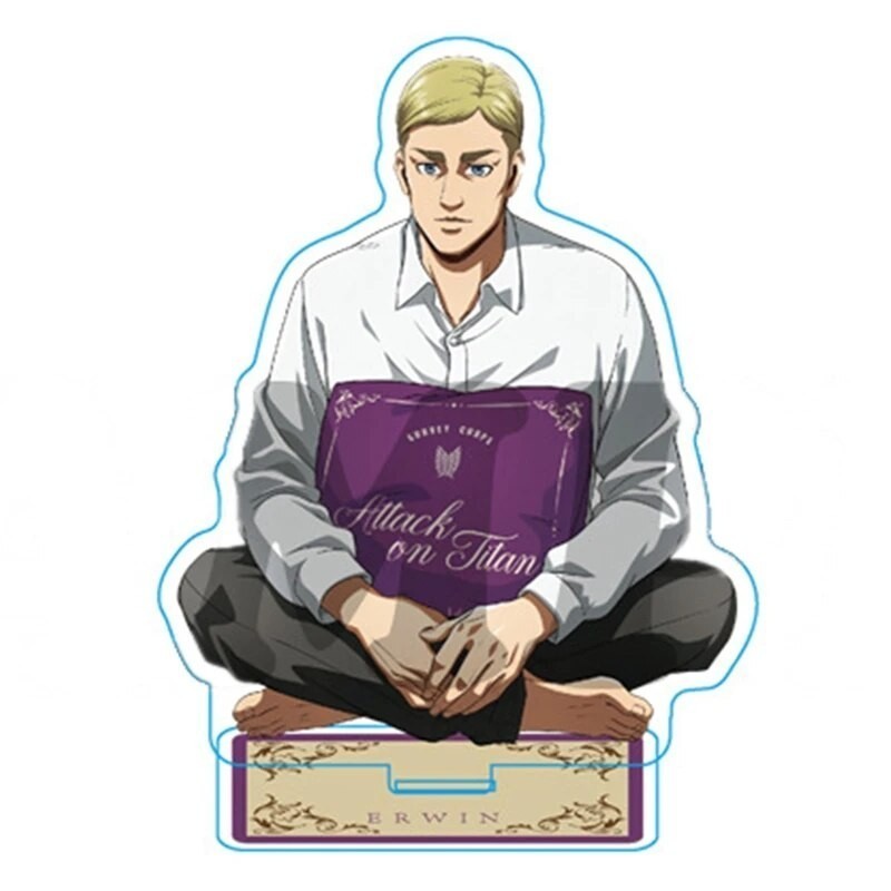 Mô hình Standee Attack on Titan Erwin Hange LEvi Eren Army Mikasa Jean Sasha 16 Phụ kiện trang trí để bàn góc học tập
