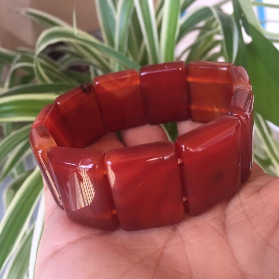 Vòng Tay Chalcedony Mã Não Đỏ Benming Năm Vòng Tay Nữ Vòng Tay Màu Đỏ Nam Nữ Phong Cách