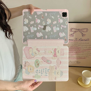 Ốp lưng họa tiết chó con màu hồng Acrylic cứng Tương thích với Mini6 Mini7 A17Pro iPad 5 6 7 8 9 10th 11th A16 Air 11 13 Air4 Air5 10.9 "Pro10.5 Pro11 Pro12,9 2018 Bao da