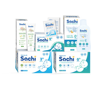Gạc rơ lưỡi Sachi , Khăn lau hạ sốt 0m+ & 3m+ SACHI , Nước tắm thảo dược Sachi , kem bôi đa năng sachi