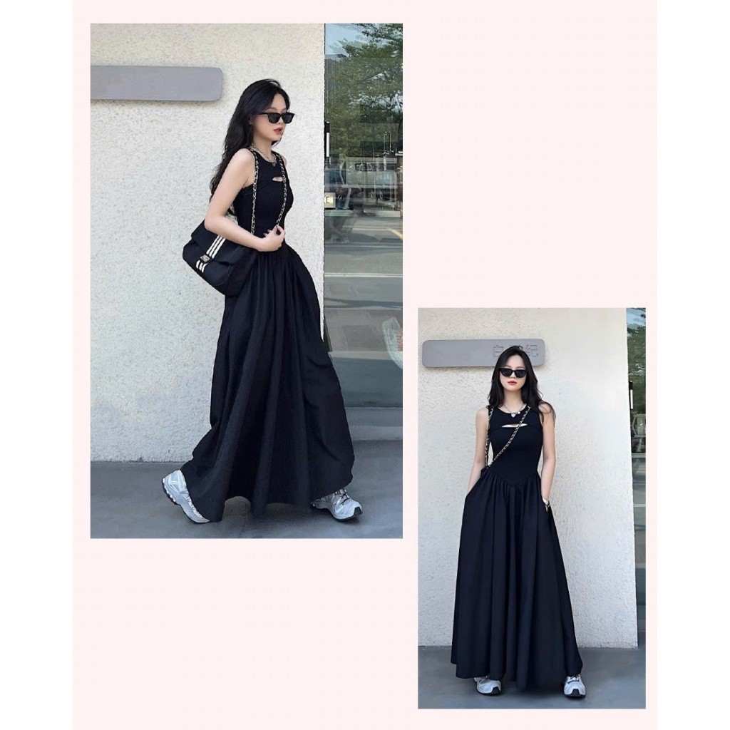 Váy đầm nữ dáng dài bồng xoè thiết kế cách điệu gợi cảm phong cách trẻ trung thanh lịch XIMIMI SP257