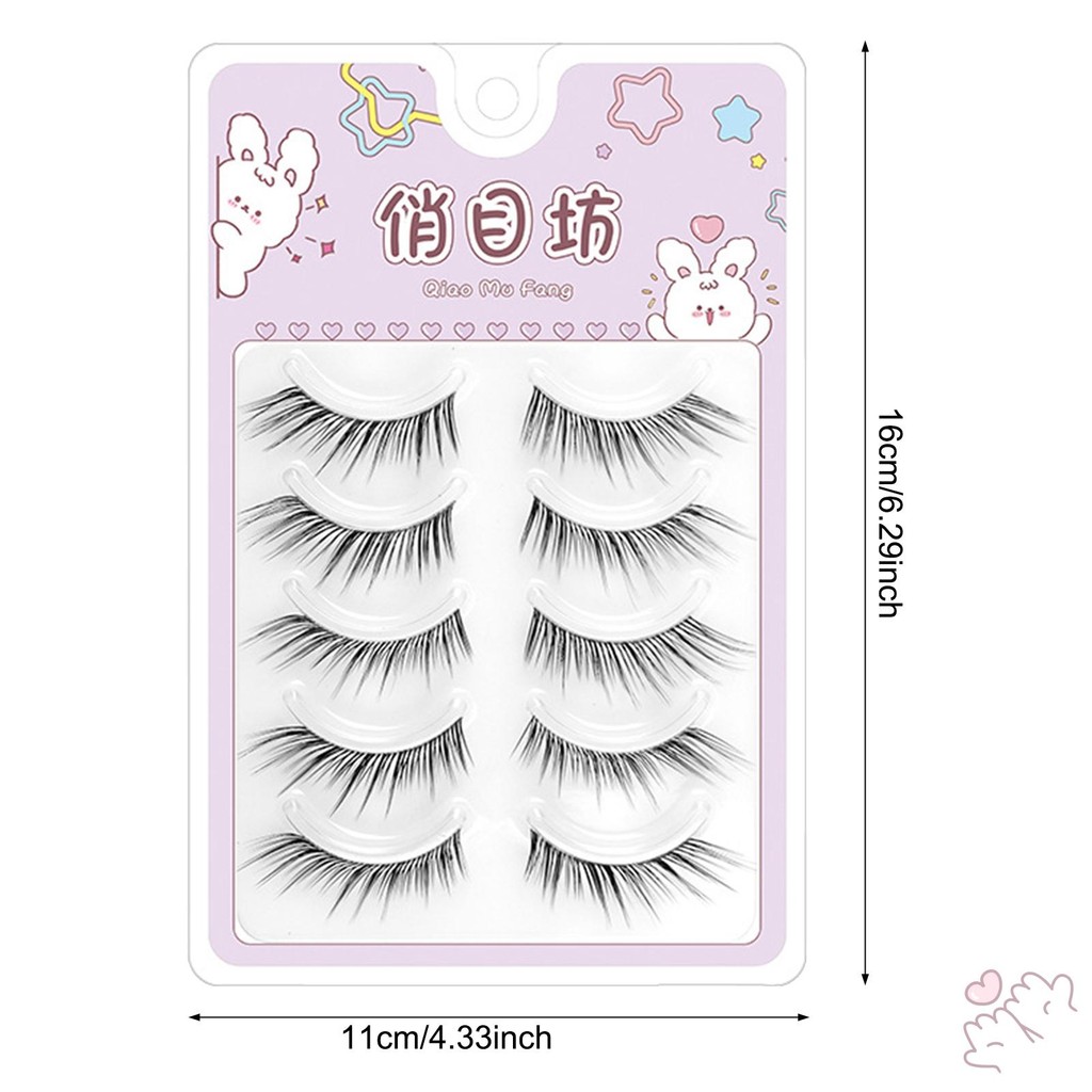 Hàng ngày Spiky Wispy Dày Eye Lash 5 đôi 8-13mm Full Strip Lash