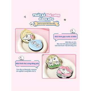 [ AMORTALS ] Set Bông mút Amortals Ermu Puff Dễ Thương Họa Tiết Thú Cưng Mềm Mại Chuyên Dụng