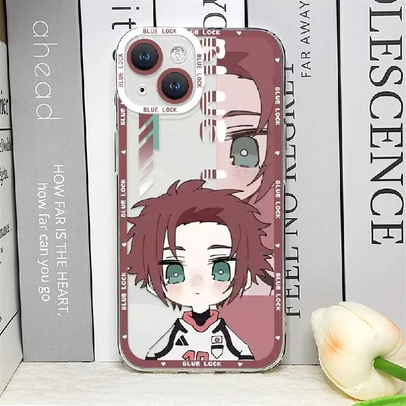 Ốp Điện Thoại Anime BLUE LOCK Kaiser Rin Sae Cho IPhone 16 15 14 13 12 11 Pro MAX 14 15 16 Plus 12 13 Vỏ Mini Mềm Trong Suốt Chống Sốc Thời Trang TPU Camera Bảo Vệ