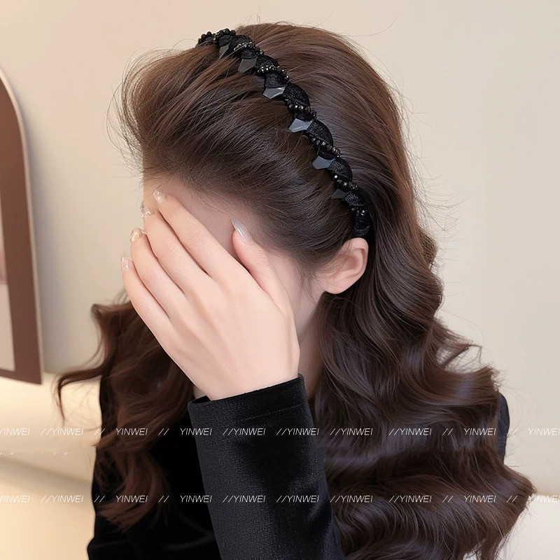 2026 Phong Cách Mới Đen Rửa Mặt Băng Đô Hàn Quốc Đơn Giản Người Phụ Nữ Phong Cách Mới Băng Đô