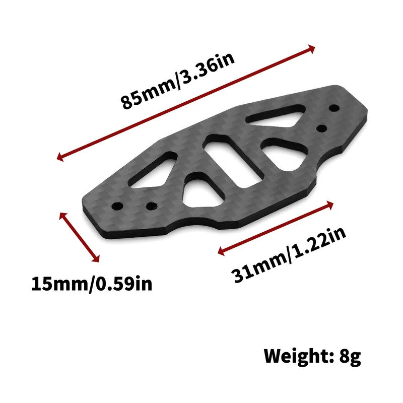 Sợi Carbon Tầng Hai Tấm Pin Cho Tamiya TT02 TT02B TT-02 TT-02B 1 / 10 RC Xe Nâng Cấp Phần Phụ Kiện