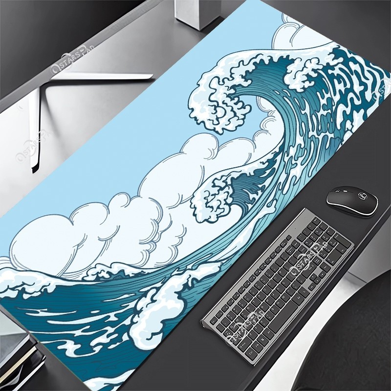 600x300mm Playmat Đen Miếng Lót Chuột Chống Trơn Trượt Game Thủ Nửa Đêm Lặn Deskmat Lớn Mousepad Thảm Phụ Kiện Văn Phòng
