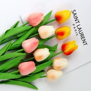 Mới 10 Hoa giả Hoa tulip Bunnies chất liệu PU cao cấp nhiều mẫu lưa chọn Decor trang trí nhà cửa xinh xắn màu tự nhiên