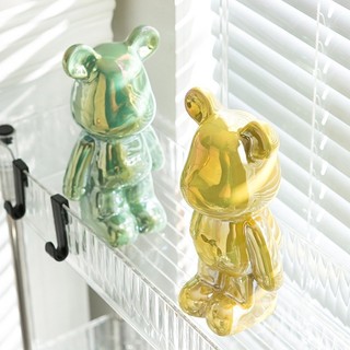 Gấu Bearbrick decor hottrend KEA Mama bằng sứ có lỗ ống heo decor nhà văn phòng quà tặng sinh nhật độc đáo cao 28cm