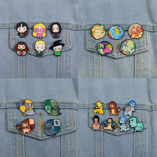 Bộ 50 Phong Cách Anime Ngoại Vi Simpsons Men Trâm Dễ Thương Yoda Hoạt Hình Harry Potter Ba Lô Huy Hiệu Người Ngoài Hành Tinh Invader ZIM Huy Hiệu Kim Loại