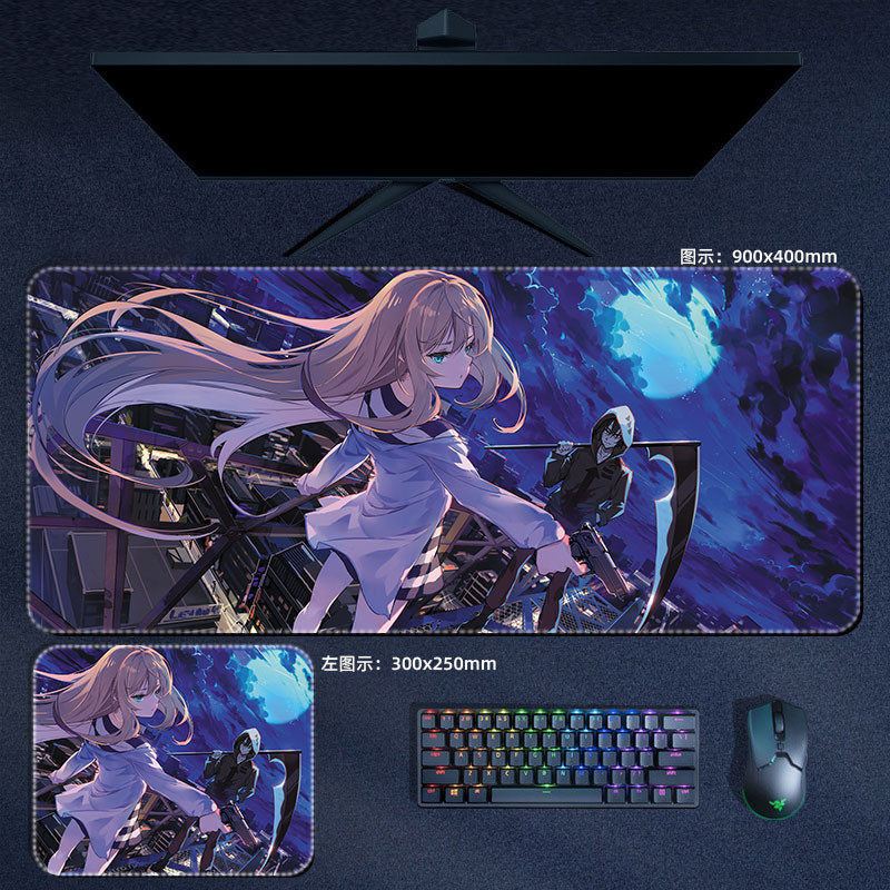 Angels of Death Mouse Pad Rachel Gardner Isaac Foster Anime Lớn MousePad Manga Bàn Phím Miếng Lót PC Phụ Kiện Chơi Game Thảm Để Bàn
