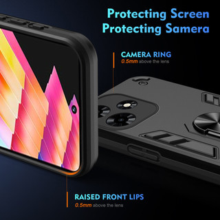 Dành Cho infinix Hot 30 4G X6831 / 30 Play NFC / 30i Ốp điện thoại Có Chân Đế Vòng Metel Giá Đỡ Từ Tính Lưng Cứng Mềm TPU Edge Chống Sốc Chống Rơi Mỏng Bao