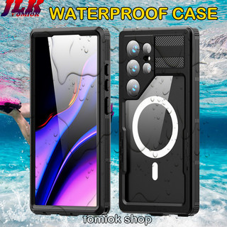 ốp lưng chống nước S26 Ultra Summer Swimming/Underwater IP68 Waterproof Phone Case for Samsung S23 Plus S24 Ultra Magnetic 360 Cover