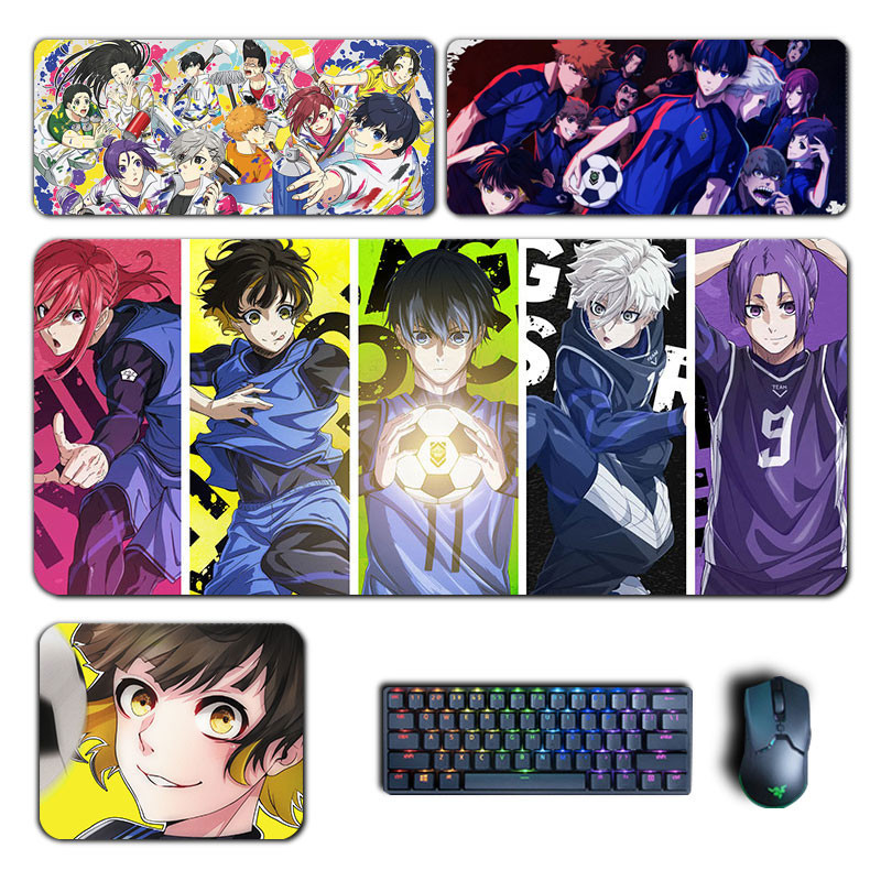 90x40cm Anime Blue Lock Game Miếng Lót Chuột Lớn Lsagi Yoichi Meguru Rin Mousepad Máy Tính Laptop Game Thủ Miếng Lót PC Phụ Kiện Chơi Game Thảm Để Bàn
