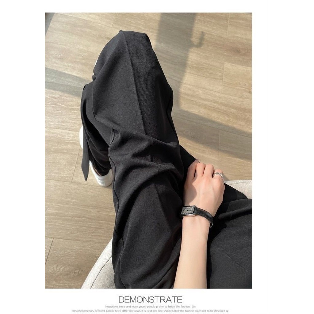 Quần ống rộng dây kéo bên eo cao, ống rộng, nâng hông, drap ôm, dáng suông, quần thẳng nữ