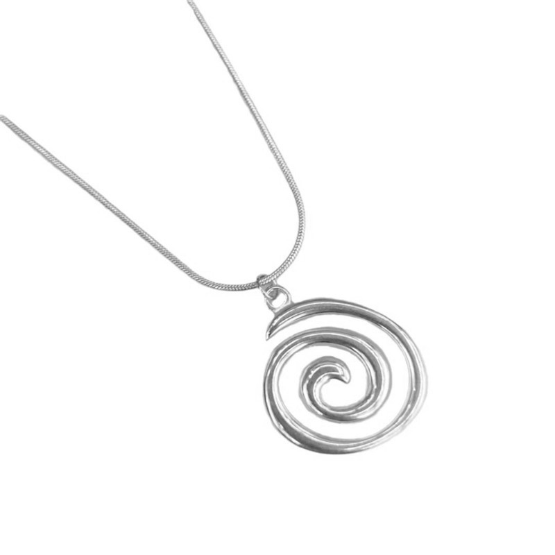 Fashionable Swirl Pendant Necklace Adjustable Length Neckchain Elegant Accessory