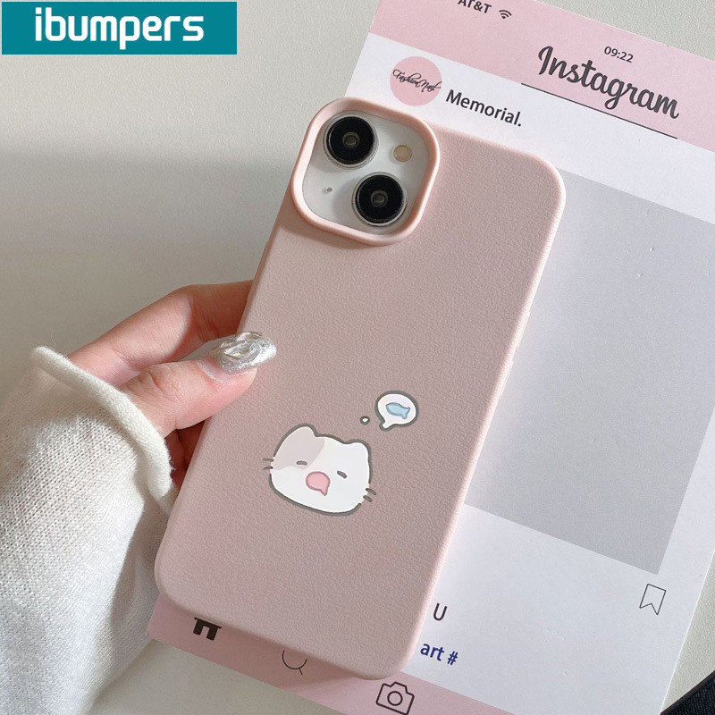 ibumpers Ốp Lưng IPhone Đơn Giản Dễ Thương Cặp Đôi Mèo Họa Tiết Cá Cho IPhone 16 15 14 12 13 11 Pro Max IP 7 8 Plus X XS XR Ốp Điện Thoại Mỏng Silicon Mềm Da Họa Tiết