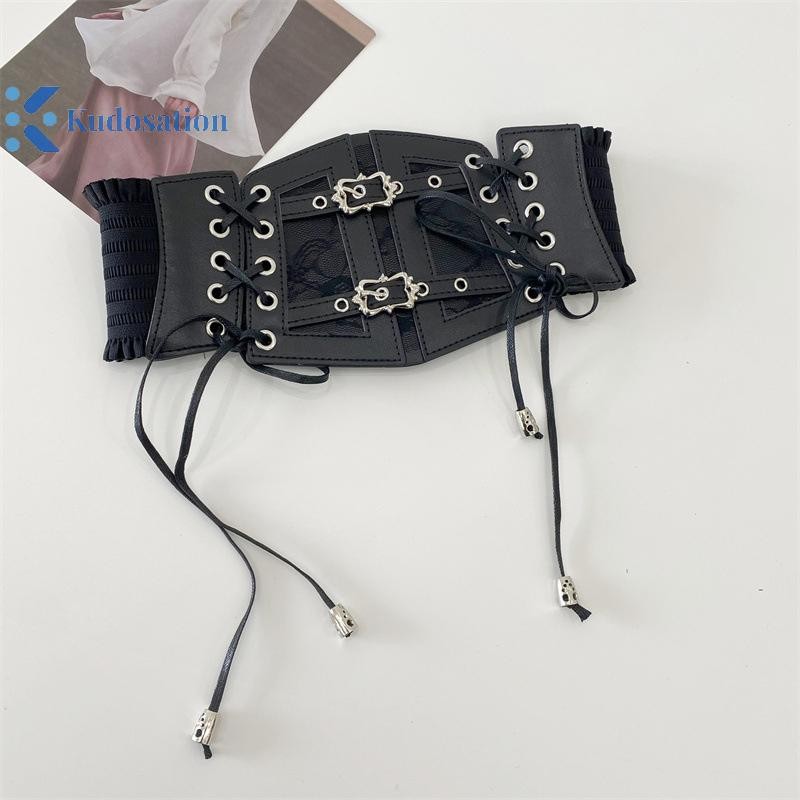 Kudosation Thời Trang Co Giãn Ren Corset Thắt Lưng Nữ Cô Gái Rộng Co Giãn Cummerbunds Nữ Goth Punk Đầm Corset Thắt Lưng Quà Tặng Đẹp