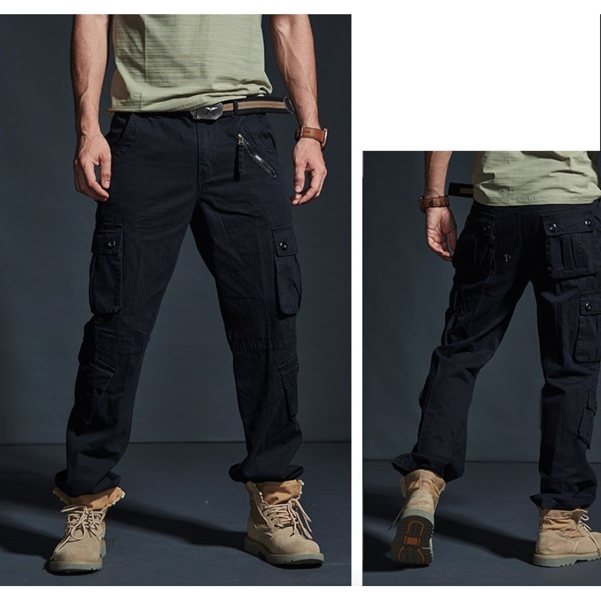 Quần túi hộp ống suông chiến thuật VANCENI_Military Combat Pants Straight