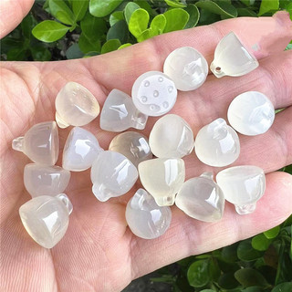 Trắng chalcedony mã não đỏ nhỏ sen mặt dây chuyền mặt dây chuyền ngọc trang sức ngọc bích quà tặng tua rua phụ kiện