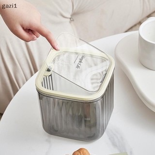 [Gazi1] Loại ép Thùng rác để bàn bằng nhựa tiện lợi Hộp lưu trữ trong suốt Bàn sắp xếp Đồ dùng văn phòng VN