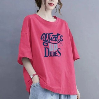 Áo thun cotton ngắn tay - Dáng rộng cổ tròn - Phù hợp size lớn - Thời trang thoải mái cho nữ