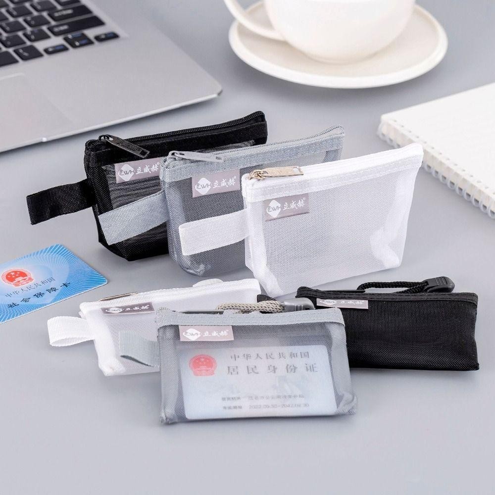 Ví đựng tiền xu dây kéo mini GUSTAVA, Túi giặt mini Túi đựng lưới vuông dung tích lớn, Túi đựng mỹ phẩm nhẹ thoáng khí