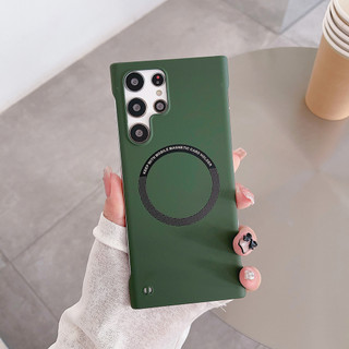 Dành Cho Samsung S25 S24 S23 S22 S21 S20 Ultra Plus Siêu Mỏng Không Khung Da Cảm Giác Sạc Không Dây Ốp Lưng Điện Thoại Samsung S22 Plus Ultra PC K01