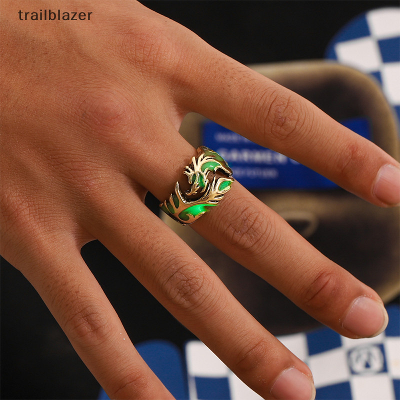 Trailblazer Nam Thời Trang Hợp Thời Trang Rồng Bay Nhẫn Họa Tiết Rồng Dạ Quang Mở Nhẫn Có Thể Điều Chỉnh Halloween Phát Sáng Trang Sức Trang Trí Mới