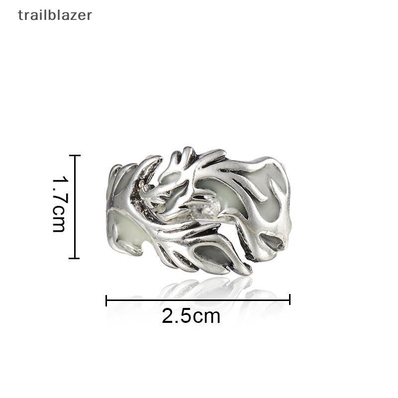 Trailblazer Nam Thời Trang Hợp Thời Trang Rồng Bay Nhẫn Họa Tiết Rồng Dạ Quang Mở Nhẫn Có Thể Điều Chỉnh Halloween Phát Sáng Trang Sức Trang Trí Mới