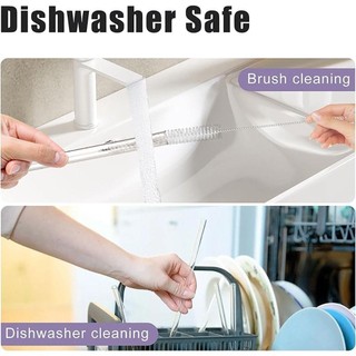 WEAVELYF 1 Bộ Ống Hút Nhựa, Có Bàn Chải Ống Hút Cốc Thẳng, Ống Hút Thay Thế Uống 9 Mm Có Thể Tái Sử Dụng