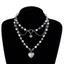Unstop * Ngọc Trai Trái Tim Xương Đòn Dây Xích Nhiều Lớp Choker Với Mặt Dây Chuyền Tình Yêu Phụ Kiện Hợp Thời Trang