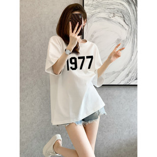 Áo thun cotton phong cách mới 1977 cặp đôi nam nữ