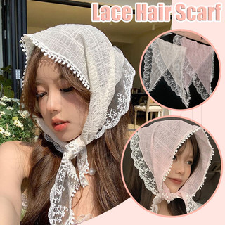 Khăn trùm đầu tam giác thêu ren kiểu Pháp - Phụ kiện khăn xếp hình du lịch - dành cho nữ Cô gái - Khăn trùm tóc ngọt ngào phong cách mục vụ - Băng đô khăn quàng cổ Bohemia - Khăn choàng cổ điển Ins
