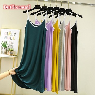 Váy cotton modal dáng rộng, không tay, mặc phòng chờ thoải mái, đồ ngủ nữ mùa hè