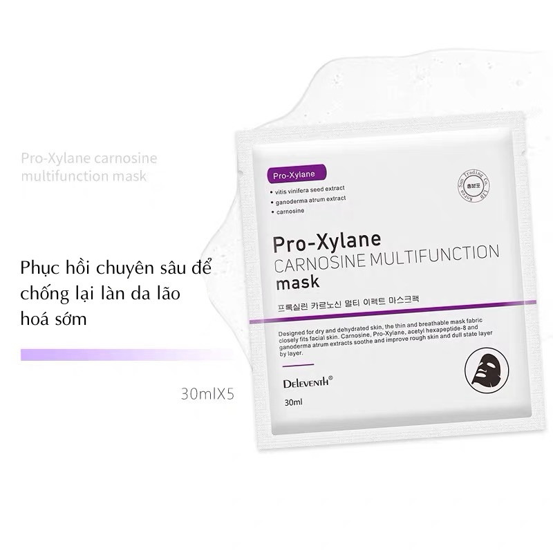 Set 5 Mặt Nạ DELEVENTH Boseine Carnosine Làm Giảm Nếp Nhăn, Dưỡng Ẩm Da, Tăng Độ Đàn Hồi, Se Khít Lỗ Chân Lông, Làm Sáng