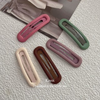 Kovoi / đơn giản Màu Trơn Mờ Tóc Nữ Influencer Tất Cả Trận Đấu Nổ Kẹp Bên Đầu Gãy Kẹp Tóc bb Kẹp Mũ Đội Đầu