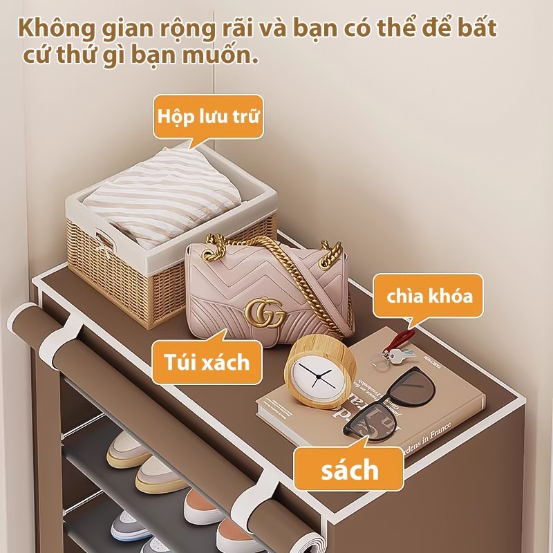 𝐎𝐥𝐢𝐟𝐞 Kệ Giày Không Dệt Tủ Giày Chống Bụi Kệ Giày Dép Tủ Vải Khung Thép Đơn Giản