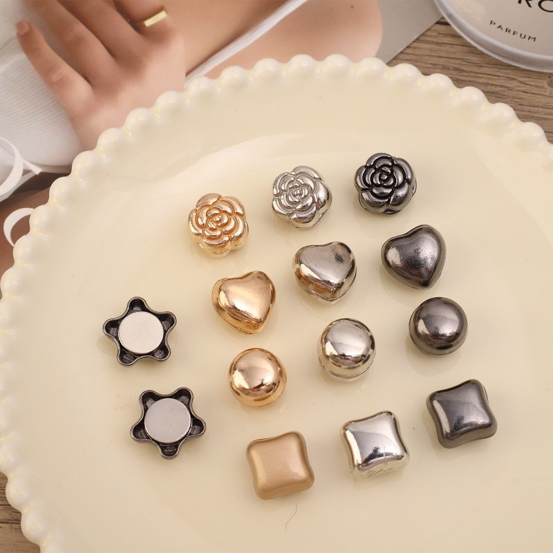 No Snag Pincushions Kẹp Nút An Toàn - Dành Cho Nữ Khăn Choàng Lụa Hồi Giáo - Kẹp Hijab Nam Châm Kim Loại - Trâm Hoa Retro - Phụ Kiện Trang Sức Thời Trang